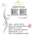 thumbnail image 4 of King of Bling's 0.30ct Diamond 925 White Silver Hip Hop Square Earrings For Women's & Men's, 4 of 12