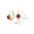 thumbnail image 4 of Bling Jewelry Womens Floral Crystal Drop Hot Pink Flower Earrings Gold Plated Lever Back, 4 of 5