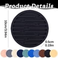 thumbnail image 3 of Round Silicone Drink Coaster, 10cm Heat Resistant Table Mat, Non Slip Cup Pad – Multiple Colors, Black, 3 of 5