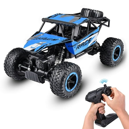 Abco Tech 1:14 RC Jeep Rock Crawler Monster Truck Remote Car Dune Racer – Nickel Cadmium Battery AA - 4 WD Electric RC – Powerful Motor with Built-in Rechargeable Battery – 50 m Control (Best Rc Rock Crawler Motor)