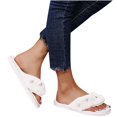 thumbnail image 4 of Pantuflas de algodón para damas Zapatos de felpa para exteriores de fondo plano con perla de felpa cálida para interiores Wmkox8yii hj789, 4 of 5