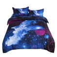 thumbnail image 1 of Unique Bargains Star Blue Sky Moon Night Duvet Cover Purple Starry Pattern 4pcs, 1 of 9