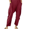 thumbnail image 4 of Cilcicy Women Woven Baggy Boilersuit Strappy Sleeve Ankle-Length Pants Jumpsuits, 4 of 4