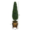 thumbnail image 2 of Nearly Natural 59" Plastic Boxwood Artificial Topiary, Green, 2 of 4