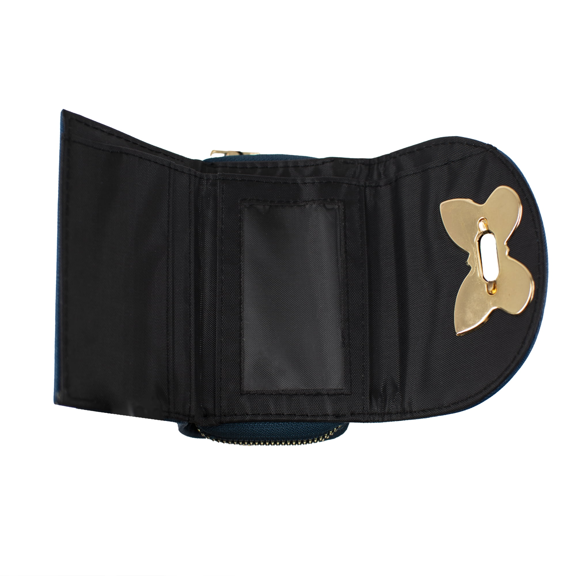 Olivia and Kate Women’s Small Deep Blue Saffiano Leather Flap Indexer Wallet and Purse