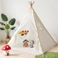 thumbnail image 1 of Carpa tipi Pequeña Paloma con Luces Estrelladas, Tapete y Bolsillos, 1 of 8