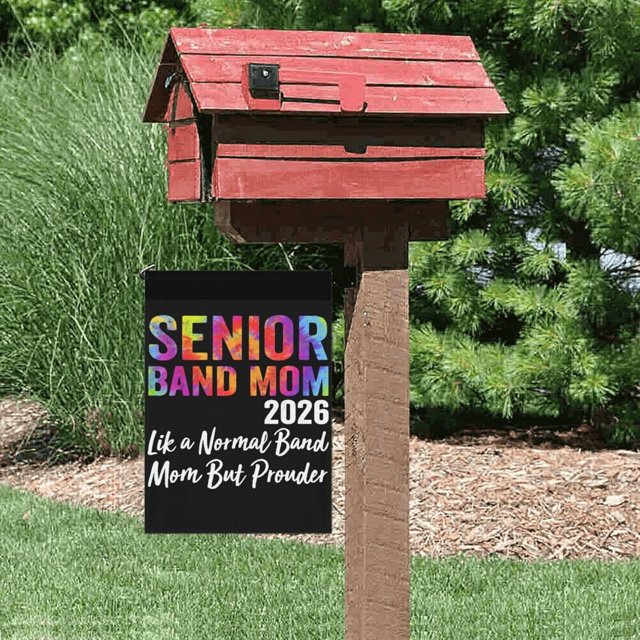 Senior Band Mom 2026 Inspirational Yard Banner for Supportive Parents and Proud Graduates