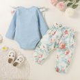 thumbnail image 4 of Vedolay Sets for Girls 2 Piece Outfits Button Front Long Sleeve Shirt and Bow Plaid Pants Set,Blue 6-9 Months, 4 of 4