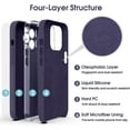 thumbnail image 6 of Liquid Silicone Case for iPhone 14 Pro, [True Liquid Silicone] [Anti Fingerprint] 4 Layer Phone Case Protective Cover, Full Coverage Around Camera & Built-in Microfiber, 6.1", Deep Purple, 6 of 14