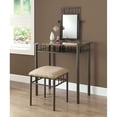 thumbnail image 2 of Monarch Specialties Vanity Set 2Pcs Set, Cappuccino Marble, Bronze Metal, 2 of 6