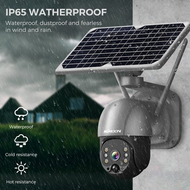 KKmoon Caméra de sécurité solaire à lépreuve de la pluie et sans fil avec éclairage LED pour une utilisation en intérieur et en extérieur 