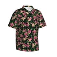 thumbnail image 2 of Uemuo Rose Flowers Printed Regular Fit Short Sleeve Casual Hawaiian Shirt for Men,Aloha shirt,Tropical shirt,Floral print shirt,Vacation Beach shirt-Medium, 2 of 9