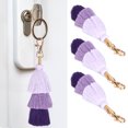 thumbnail image 4 of Tassel Keychain, Bohemian Style Keychain, Fashionable 3Pcs Exquisite For Mobile Phone Pendants Home Luggage Gift Accessories Purple,Coffee Color, 4 of 8