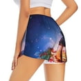 thumbnail image 3 of Sigee Lantern On Snow With Christmas for Women's Athletic Shorts High Waisted Running Shorts Pocket Sporty Short Gym Elastic Workout ShortsXX-Large, 3 of 9