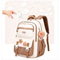 thumbnail image 6 of Cute Casual College School Bookbags, Large‑Capacity Lightweight Backpack, Travel Daypack for Teens, Coffee, 6 of 7