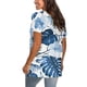 thumbnail image 4 of Blusa de camiseta informal con estampado de manga corta y cuello en V de verano para mujer a la moda Fridja hjk5576, 4 of 6