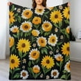thumbnail image 3 of HENGT  Sunflower Blanket Daisy Flower Fuzzy Flannel Throw Blankets Plush Decor Cozy Bedding for Bed Couch Living Room Kids Women Adults Gifts, 3 of 6