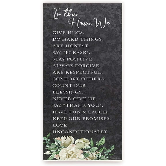 In This House We Give Hugs Wood Wall Sign 9x18 (Unframed)
