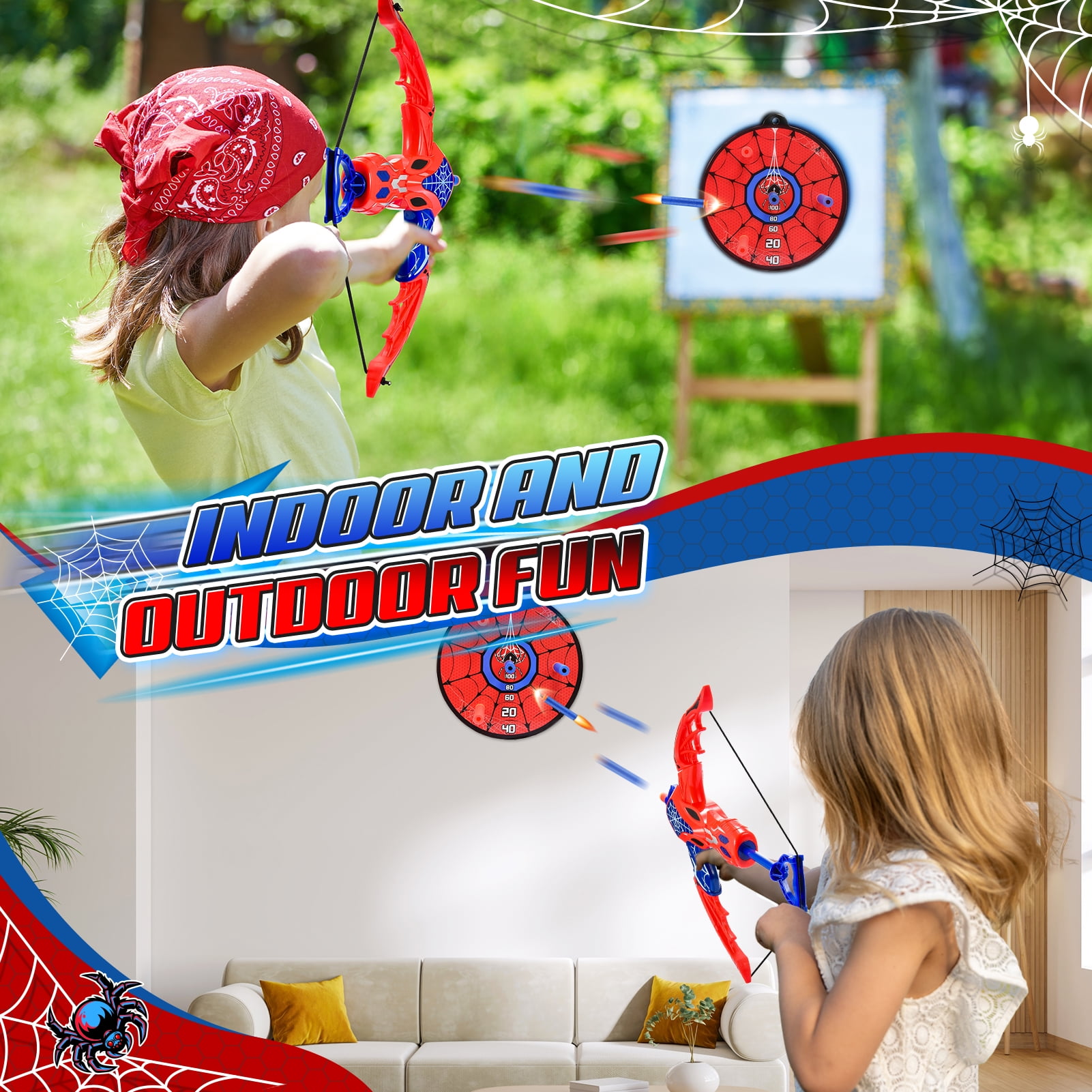 Bow and Arrow Set for Kids, Outdoor Toys Archery Set for 3-12 Year Old Kids Boys Girls, Gifts for Boys Ages 3 4 5 6 7 8 Year Old