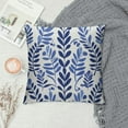thumbnail image 2 of COMIO  Throw Pillow Cover Watercolor Ceramic Blue and White Leaves Pattern Cute Porcelain  Pillowcase Home Decorative Square Pillow Case Cushion Cover, 2 of 5