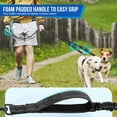 thumbnail image 2 of Double Dog Leash 90cm Nylon Bungee Reflective Shock-Absorbing Animal Leash, Black, 2 of 7