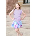 thumbnail image 3 of Millie Loves Lily Girls Periwinkle and Orchid Rib Tops and Printed Skorts Set,Big Girls, Size 5, 4-PCS, 3 of 5