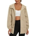 thumbnail image 2 of BXINGOHAI Rain Jackets for Women Waterproof Windbreaker Jacket Women's Raincoats with Hood Lightweight Packable Beige 2XL, 2 of 8
