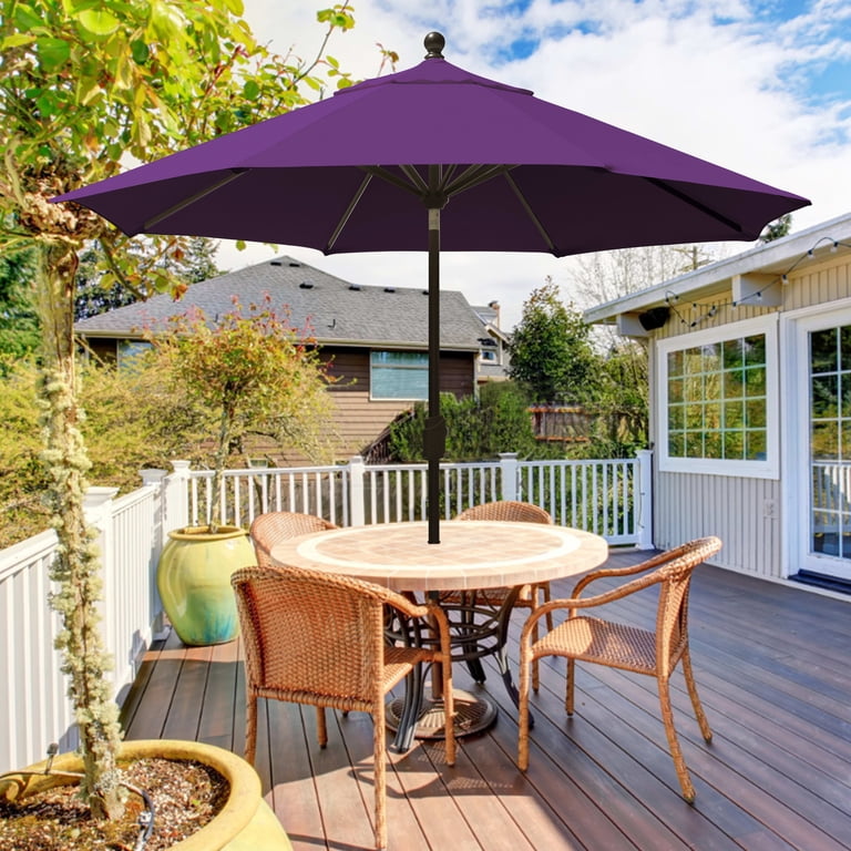 dark purple patio umbrella EliteShade Purple Patio Umbrella Replacement Canopy, 9FT Round, 8 Ribs,  FadeSafe Fabric