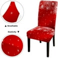 thumbnail image 3 of Christmas Dining Room Chair Covers Slip Covers for Chairs Red Christmas Falling Snowflakes Spandex Stretch Washable Chair Protectors Kitchen Chair Covers Set of 4 Chair Covers for Party, 3 of 6