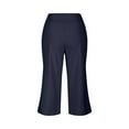 thumbnail image 7 of Mohiass Capri Pants for Women Summer Wide Leg Capri Pants with Pockets Tummy Control Yoga Capris Plus Size Cropped Pants Navy 3XL, 7 of 7