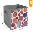 thumbnail image 6 of Collapsible Oxford Fabric Storage Cubes with Handles, Large Mid Foldable Oxford Cloth Bins Set of 2/6, Closet Organizers for Shelves Clothes Home Kitchen Toy - Watercolor Dots, 6 of 7