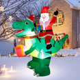 thumbnail image 1 of 2.1 M De Paseo Inflable Navideño De Papá Noel En Dinosaurio Xtellar rojo, 1 of 4