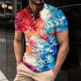 thumbnail image 2 of Birdeem Shirts for Men Mens Printing Button Casual Short Sleeve Round-Neck Blouses Shirts, 2 of 12