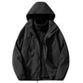 thumbnail image 2 of Men's Casual Fashion Outdoors Sports Zipper Pockets Solid Color Hooded Long Sleeve Turndown Collar Blouse Tops Jacket, 2 of 3