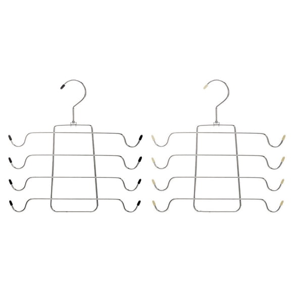 2pcs Scarf Hangers Chromes Plating Multi-functional Clothes Hangers for Home Use