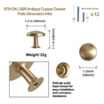 thumbnail image 2 of Goo-Ki Champagne Bronze Cabinet Drawer Knobs Zinc Alloy Kitchen Hardware,Modern Single Hole Bar Pull Handles for Cupboard Wardrobe,12 Pack, 2 of 8