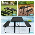 thumbnail image 6 of Patiojoy Indoor & Outdoor Folding Picnic Table with Bench Seat Heavy Duty Portable Camping Table Set for Camping Dining BBQ Black, 6 of 8