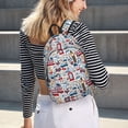 thumbnail image 5 of Disketp London Symbols1 Mochila de Lona Estampada, Mochila Escolar de Viaje Ligera para Estudiantes y Portátil-Medium, 5 of 5