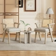 thumbnail image 2 of Euroco Mid-Century Accent Chair with Handcrafted Rattan Backrest and Padded Seat for Leisure, Bedroom, Kitchen, Living Room, Enterway, Natural, 2 of 9