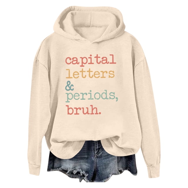 WEAIXIMIUNG Chandails en Molleton Courts pour Femmes Chandail à Capuchon Mode Automne/hiver Sweat à Capuche Athlétique avec Impression de Lettres pour Style et Confort