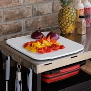 Expert Grill Outdoor BBQ Prep Cart with Wheels, Stainless Steel Top & Storage Shelves