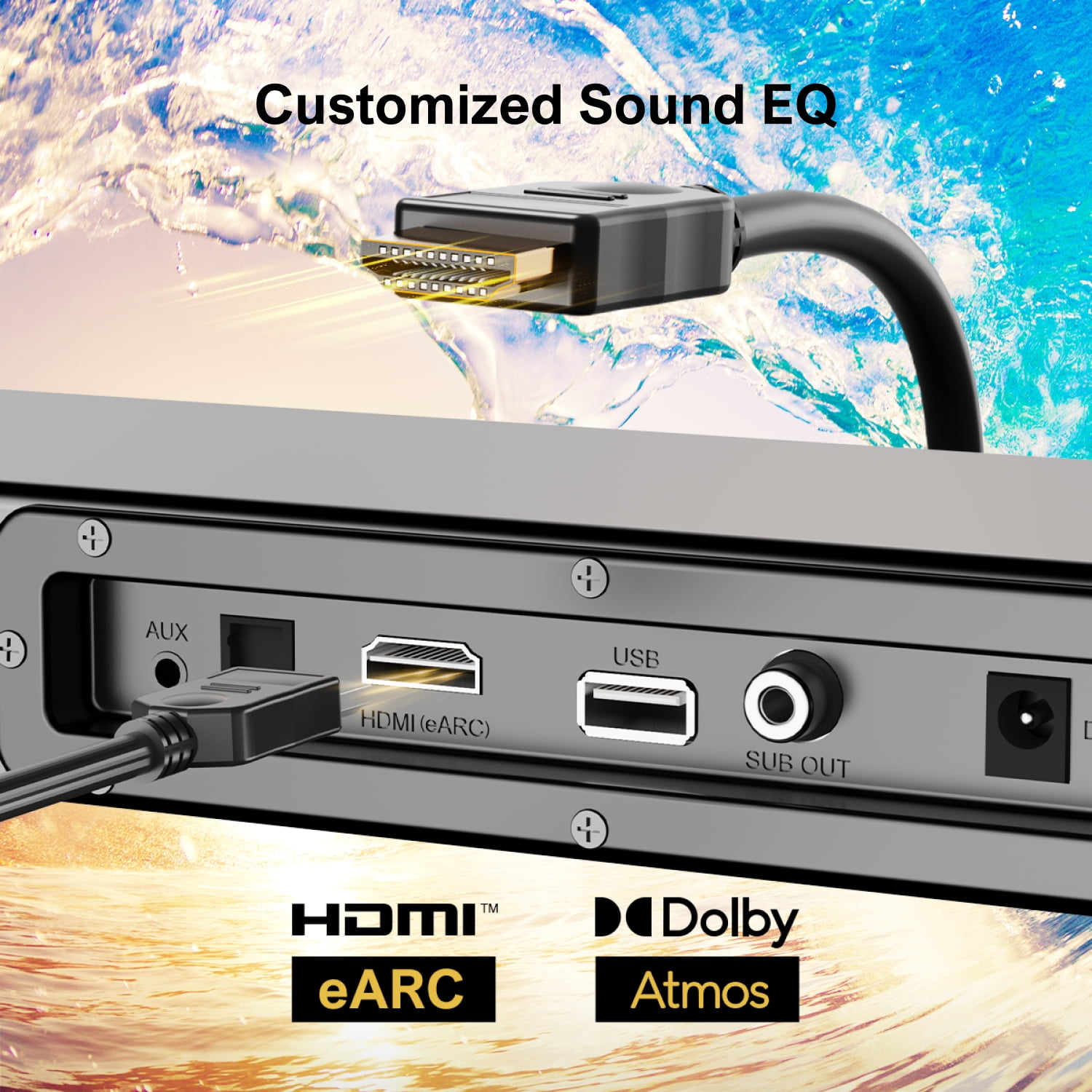 ULTIMEA 2.1 Sound Bars for Smart TV with Dolby Atmos, Soundbar for TV with Subwoofer, Bass Boost, Peak Power 190W, HDMI eARC, Nova S50