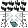 8 Black PAR CAN 38 120w BR40 FL Dimmer O-Clamp Stand 4671