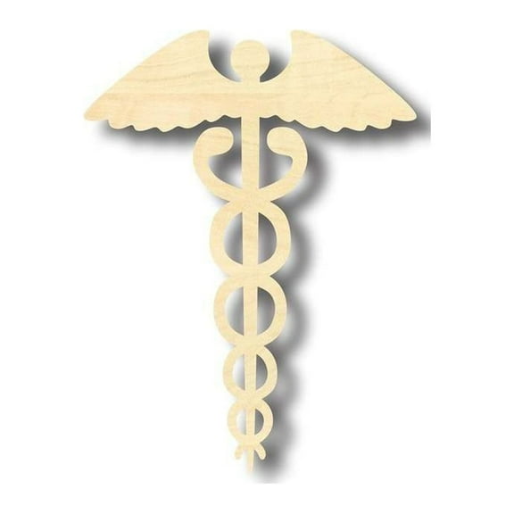 Unfinished Wood Caduceus Shape - Medicine - Craft- up to 46" DIY 24" / 1/4"