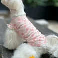 thumbnail image 5 of Flying Sleeves Pet Vest - Floral Printing Delicate Hemming Summer Dog Costume with Fruit Pattern Shirt for Home Wear, 5 of 8