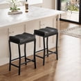 thumbnail image 7 of 26”Counter Height Bar Stools Set of 4 Without backrest, Upholstered Farmhouse Bar Stools with Footrest for Kitchen Island,Faux Leather, 7 of 7