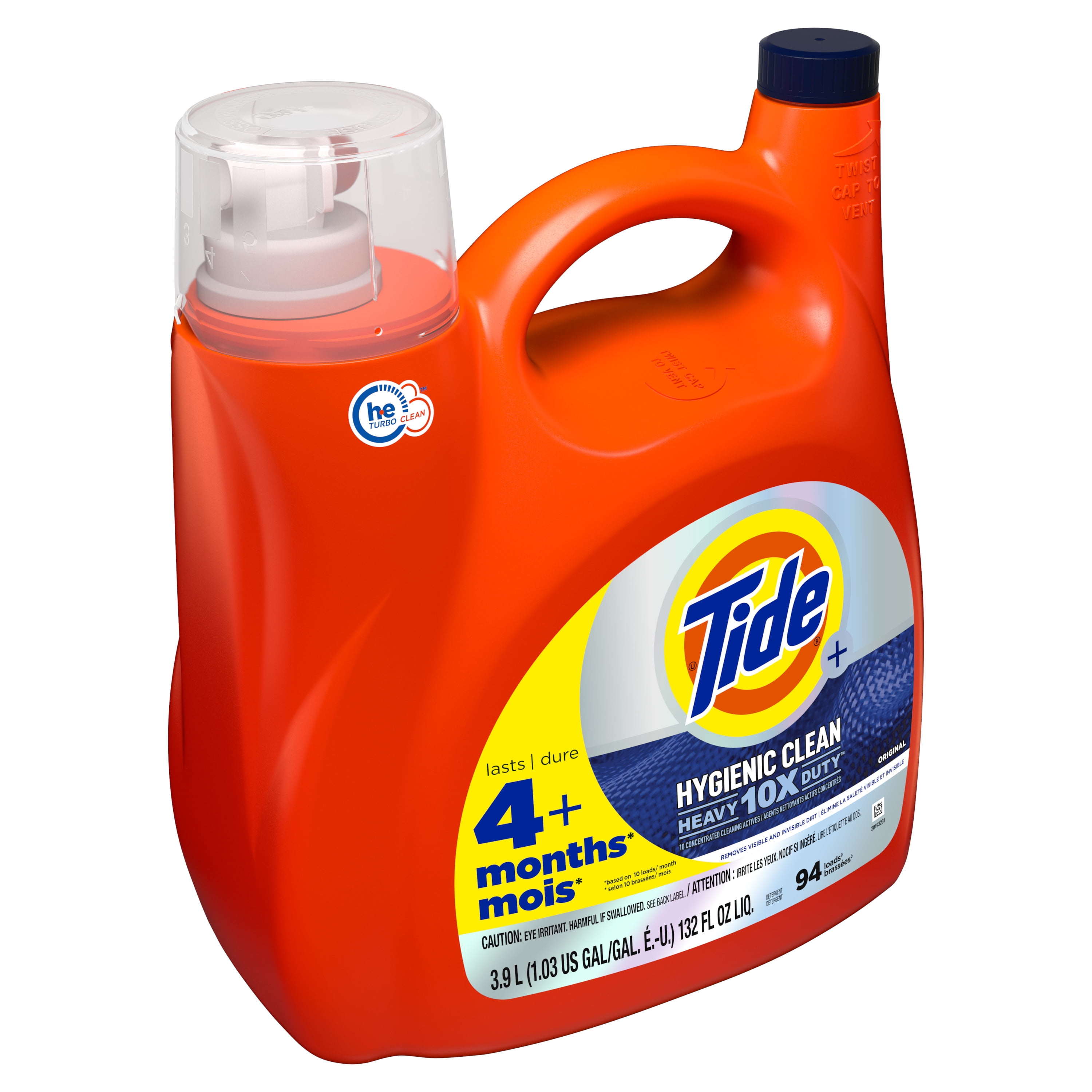 Tide Hygienic Clean Heavy 10x Duty Liquid Laundry Detergent, Original Scent, 94 Loads, 132 fl oz - Walmart.com Tide Hygienic Clean Heavy 10x Duty Liquid Laundry Detergent, Original Scent, 94 Loads, 132 fl oz - Walmart.com