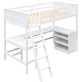 thumbnail image 5 of Twin Loft Bed With Shelves And Desk In White - Create A Stylish Study Corner Size & White. Pine Wood Build. Ideal For Limited Space. No Box Spring, 5 of 7