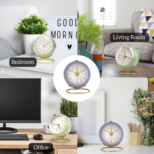 Relojes de mesa pequeños, reloj despertador analógico clásico para