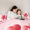 thumbnail image 4 of Manfei Romantic Love Balloon 7pcs Bedding Comforter Set,Western Valentine'S Day Queen Bedding Sets,Pink Red Queen Sheet Sets For Girls,Microfiber Bedroom Decor Reversible, 4 of 8